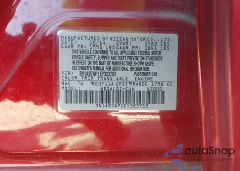 2014 Nissan Sentra Sv из США, поврежденный, VIN 3N1AB7AP1EY323783